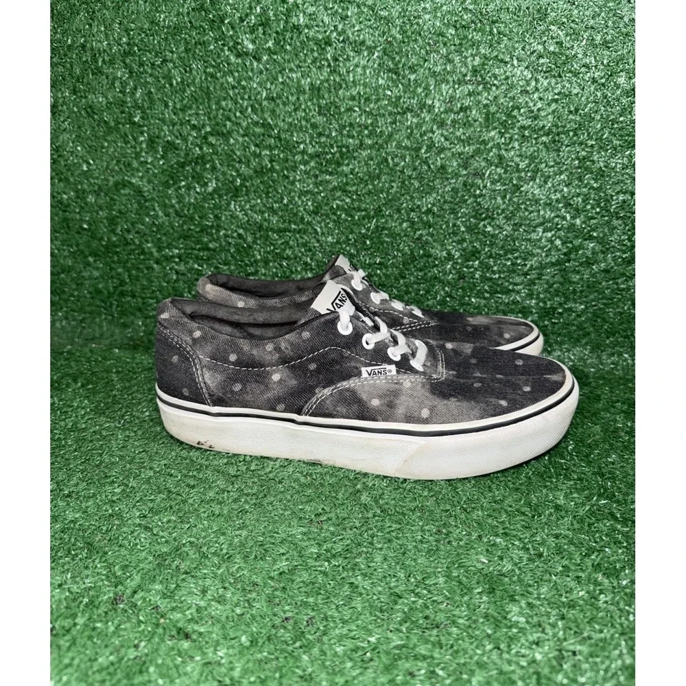 Vans Old Skool Stackform Womens Size 9 Grey Denim Dotted Platform Shoes Sneakers